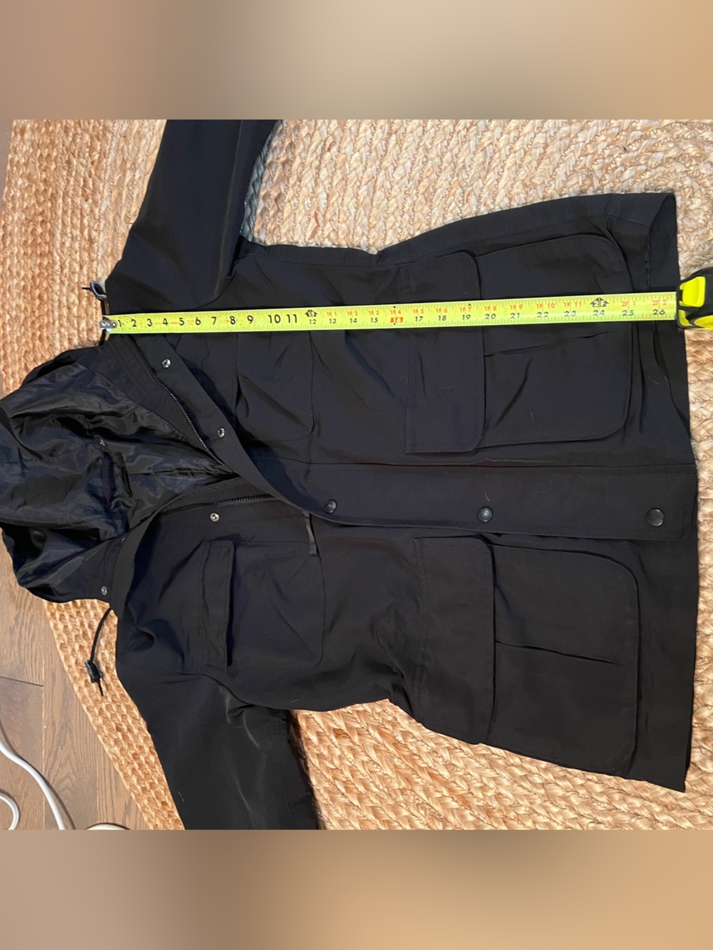 Uniqlo Women’s Black Hooded Utility Field Jacket Size M - Picture 6 of 7